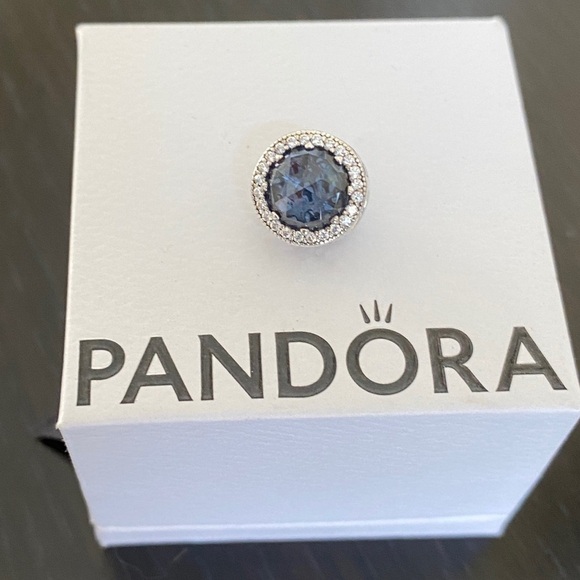 Pandora Blue CZ Radiant Heart Charm - Picture 1 of 6